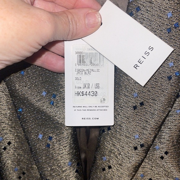 Reiss Zircon Metallic Jacquard Blazer - size 6 - NWT. R - Picture 6 of 7